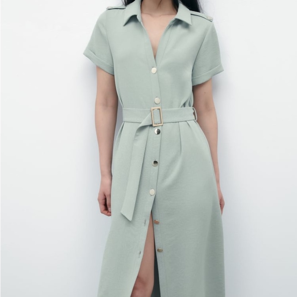 Zara belted Shirt Dress XS